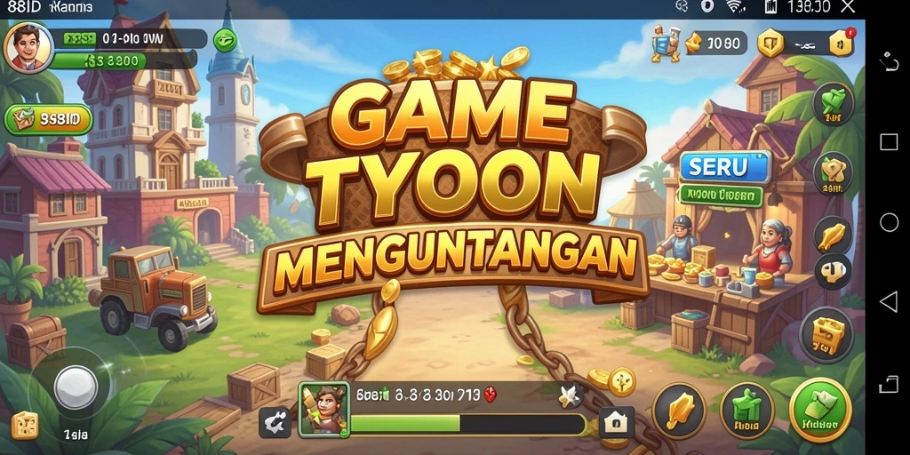 Tangkapan layar utama gameplay Tycoon 88ID yang menarik dan interaktif.
