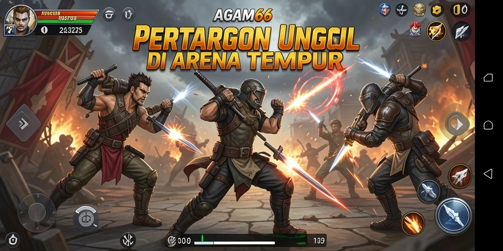 Tampilan aksi intens dari gameplay Fighting di AGAM66.