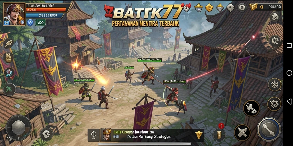 Tangkapan layar gameplay menunjukkan aksi menara yang menakjubkan dalam BATIK77.