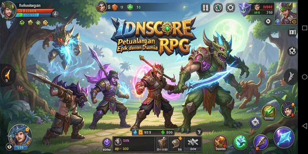 Tangkapan layar gameplay menampilkan pertempuran epik di IDNSCORE.