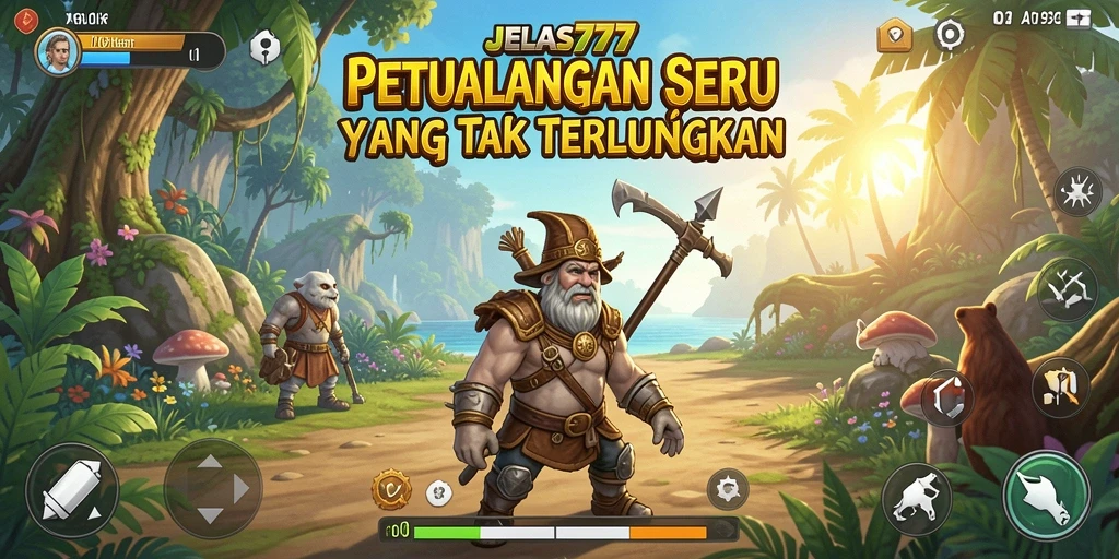 Tangkapan layar gameplay JELAS777 menampilkan aksi petualangan yang seru.