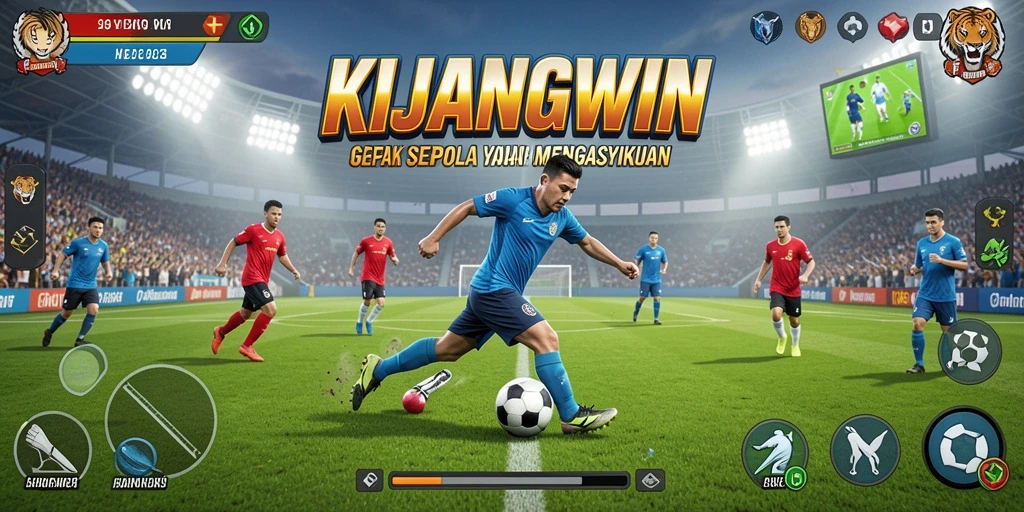 Tampilan utama KIJANGWIN dengan aksi sepak bola yang mendebarkan.