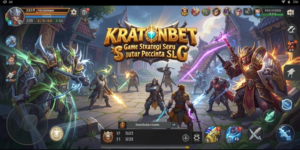 Tangkapan layar gameplay KRATONBET yang menggambarkan pertempuran strategis.