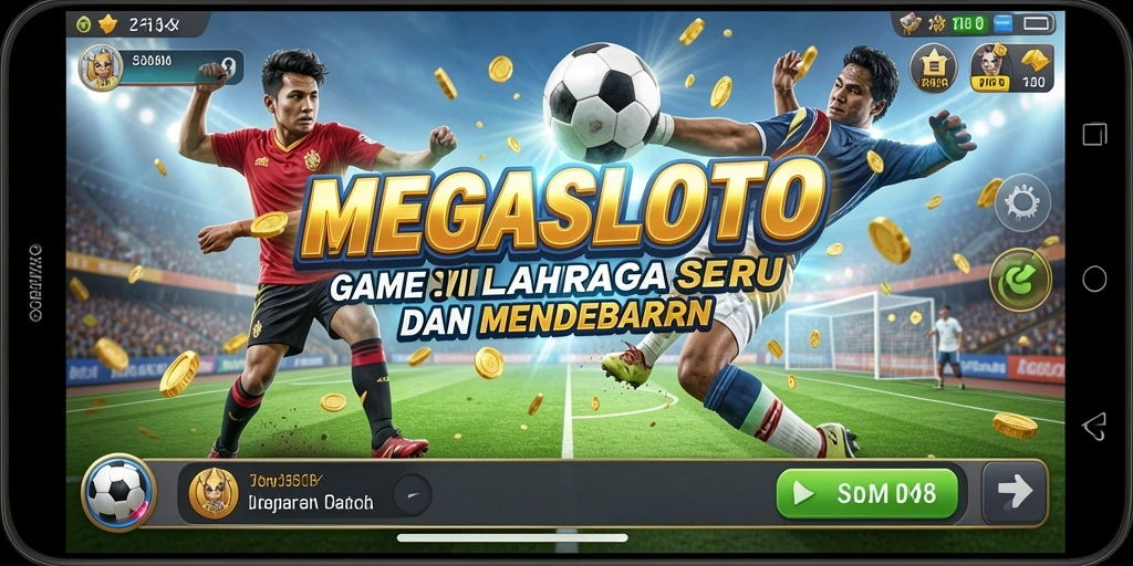 Screenshot gameplay MEGASLOTO yang menampilkan momen seru dalam pertandingan olahraga.