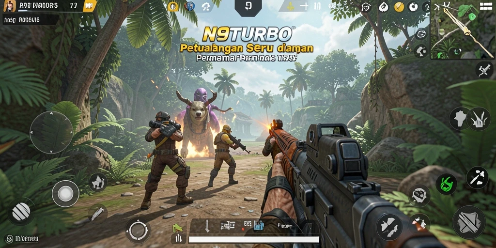 Tangkapan layar dari gameplay penuh aksi N9TURBO.