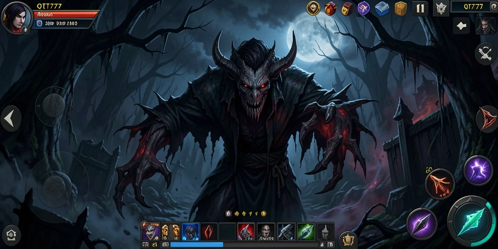 Screenshot QT777 menampilkan momen gameplay yang mencekam dan mengerikan.