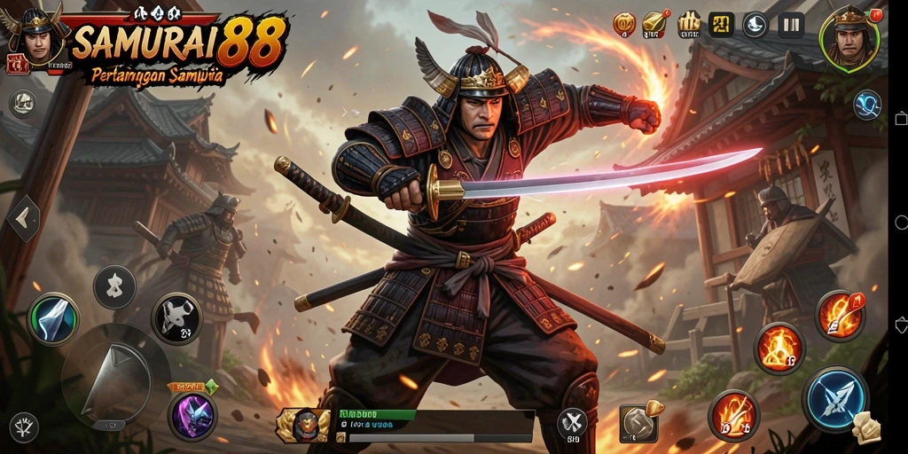 Tampilan aksi seru dalam game SAMURAI88 yang mendebarkan.