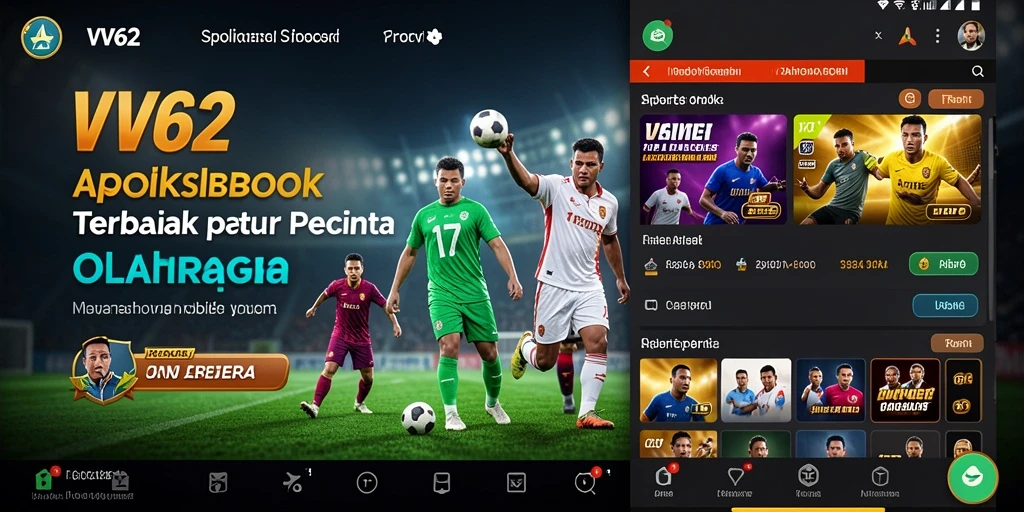 Screenshot VV62 menampilkan antarmuka taruhan olahraga yang menarik dan interaktif.